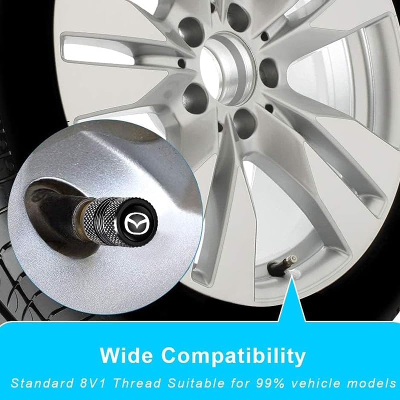 Miniatura 4 de Tapas de vástago de válvula de neumático, cubierta de aire para Mazda CX-5 CX-7 CX-8 M6 MX5 RX7 RX8 A8 CX9 MX6 R3 M2 M5 Tapones universales para