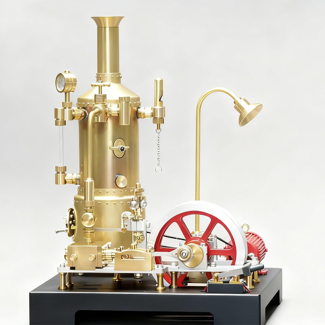 Retrol SE-03 Funktionierende Dampfmaschine, 38-teiliger DIY-Dampfmaschinen Modellbausatz mit Kessel, Generator & Lampe, Physik-Experimentierkasten und Sammlermodell für Erwachsene