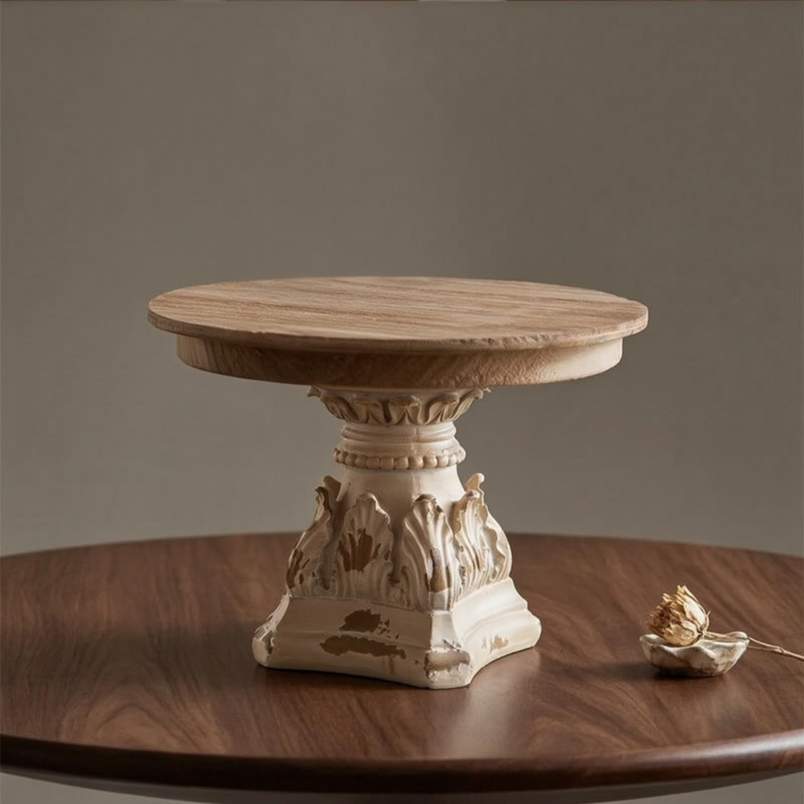Vassoio a Due Livelli Vassoio Vetrina Supporto Espositore Centrotavola in Legno Rettangolare con Manico Adatto per Casa , Vassoio Da Dessert In Legno Massello Stile Americano A2263