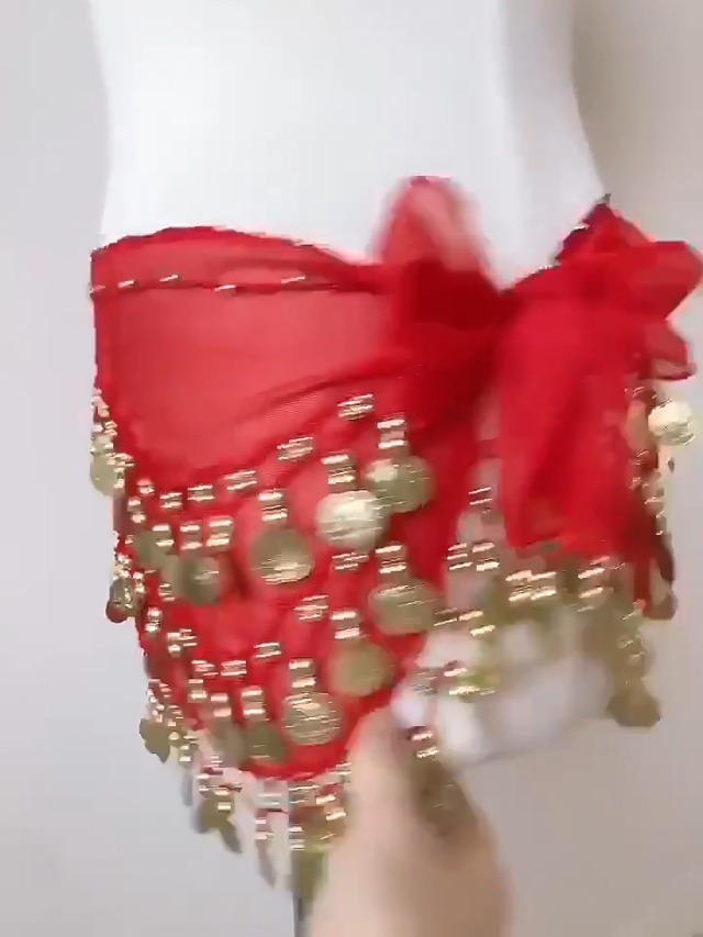 JSMTKJ Ceinture Danse Orientale Femme Fille Foulard Danse Du Ventre Hip Scarf Danse Pour In Représentations Sur Scène, Représentations D'anniversaire, Représentations De Fête (Noir