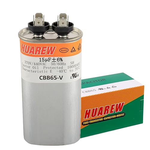 Miniatura 8 de HUAREW 40 uF MFD  5 370 V 450 V CA CBB65 AC Motor y condensador redondo de arranque del ventilador
