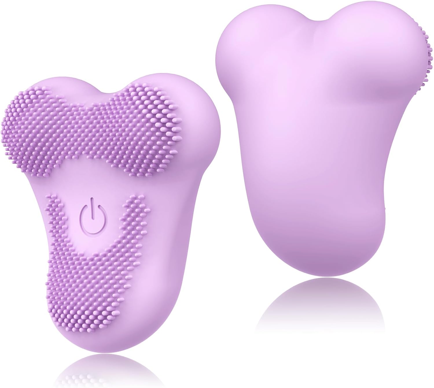 Handle Size Heating Vibrating Face Massager for Deep Cleansing Silicone Face Exfoliator and Scrubber for Makeup Removal Skincare Routine Rechargeable Facial Brush(Purple)