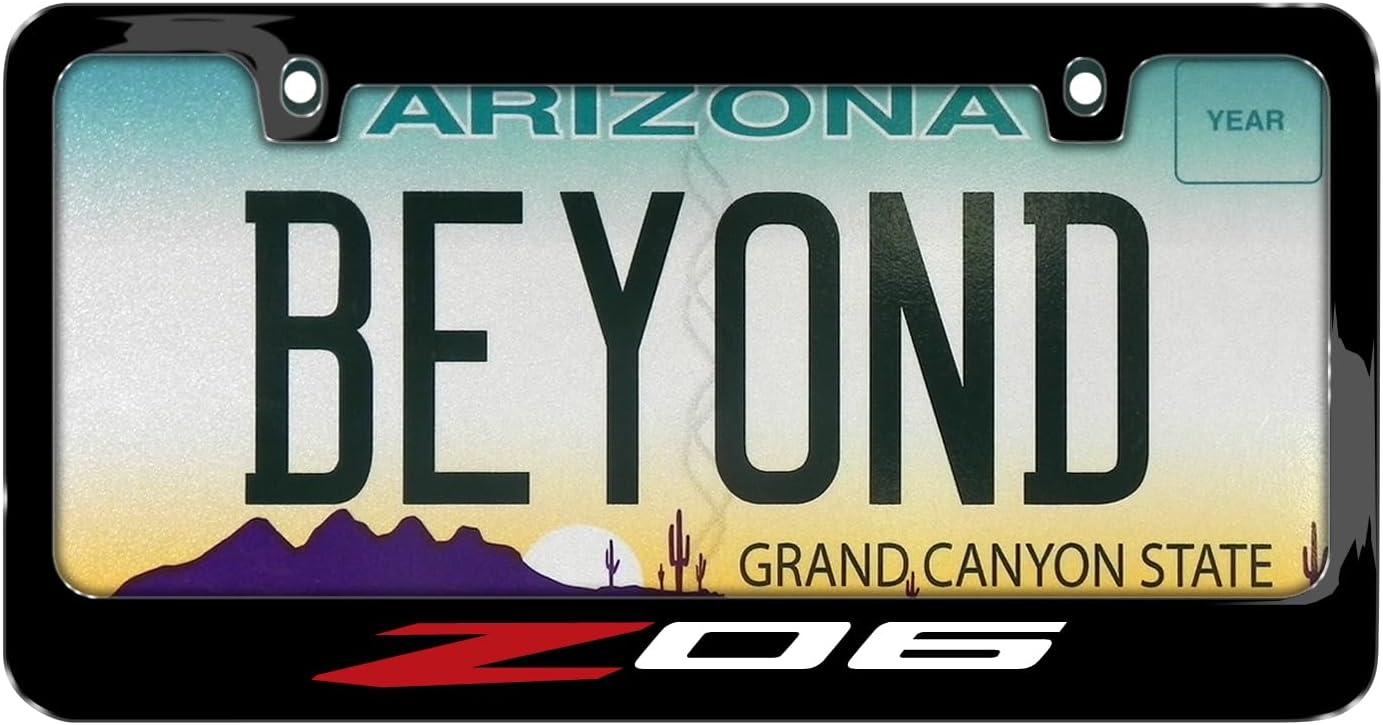 iPick Image for Chevrolet Corvette C8 Z06 Black Metal License Plate Frame