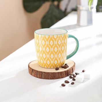 Selamica 10 OZ Coffee Mugs Set of 4, Small Coffee Cups Ceramic with Handle for Cappuccino Latte Cocoa Milk Tea, Dishwasher Microwave Safe, Assorted Colors
