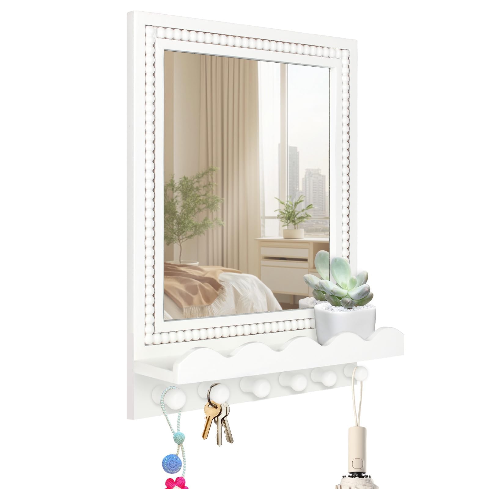 Tirzah Beaded Wood Mirror