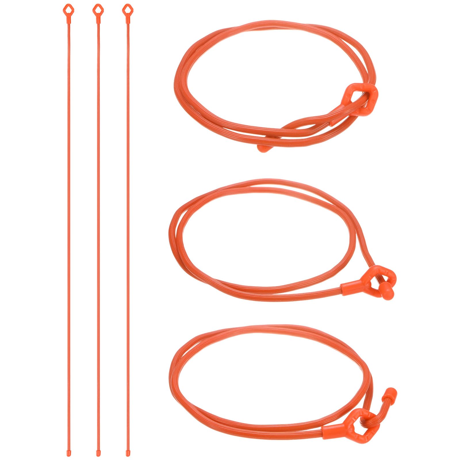 M METERXITY 6-Pack Adjustable Plant Ties, 32inch/81.28cm Silicone Flexible Multi-Function Sturdy Garden Twist Tie for Plant Support/Tree/Shrub/Vine, Reusable Support Twine [Orange]