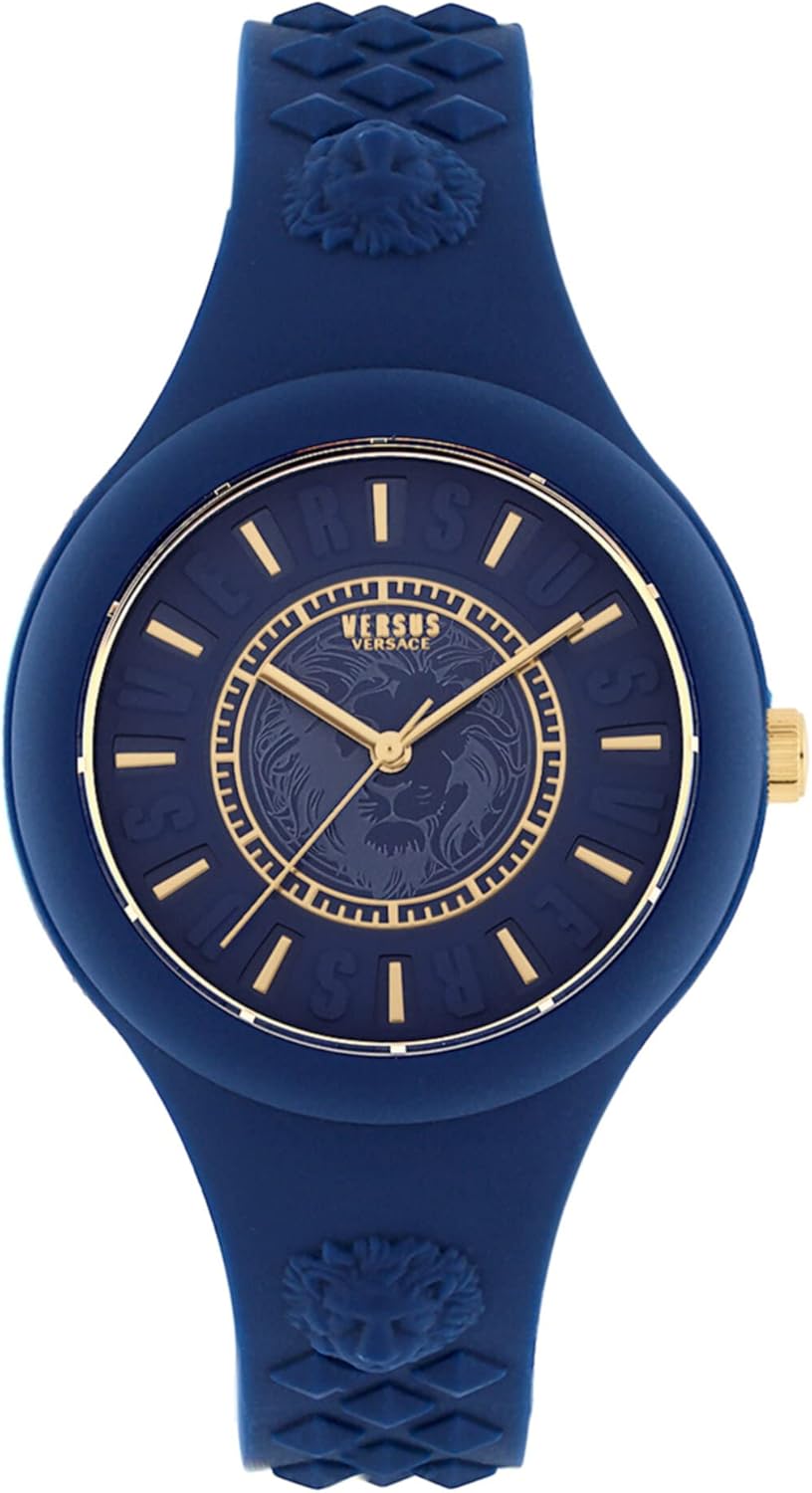 Versus Versace Womens Fire Island Fashion Watch. Adjustable and Sporty Silicone Strap. Includes Travel Gift Pouch.