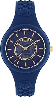 Versus Versace Womens Fire Island Fashion Watch. Adjustable and Sporty Silicone Strap. Includes Travel Gift Pouch.