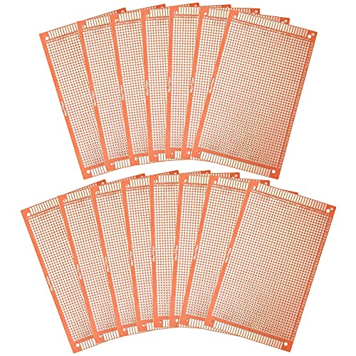Iyowei 15 Stück Lochrasterplatte Kit 15x9cm PCB Board Prototype Leiterplatte Einseitig PCB Board Premium Leiterplatte Lochrasterplatte Universal DIY Board für Prototyping Cover
