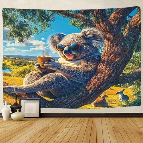Tenture 3D koala cool déco chambre garçon ado et grand salon 180x230cm