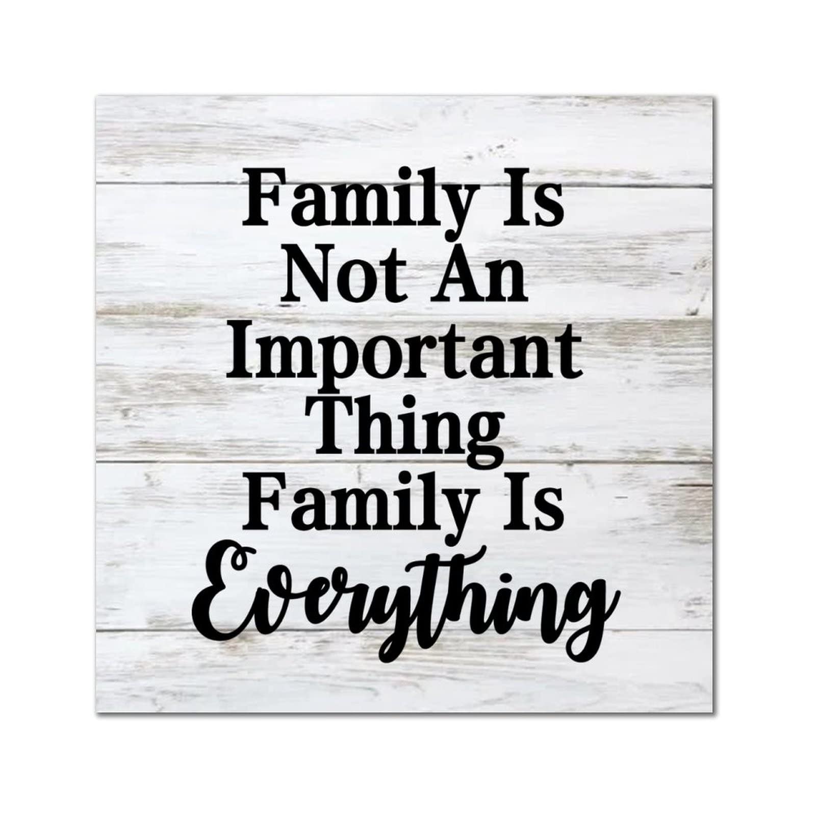 Plaque bois Family is Everything déco murale rétro 30,5 cm chambre