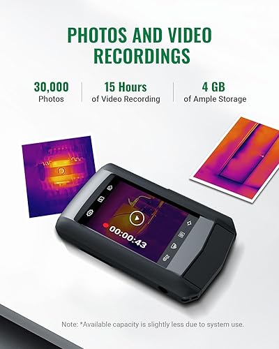 Miniatura 5 de HP96 Cámara de imágenes térmicas, cámara térmica con pantalla táctil de 3.5 pulgadas con cámara visual, detección inteligente de escenas, resolución