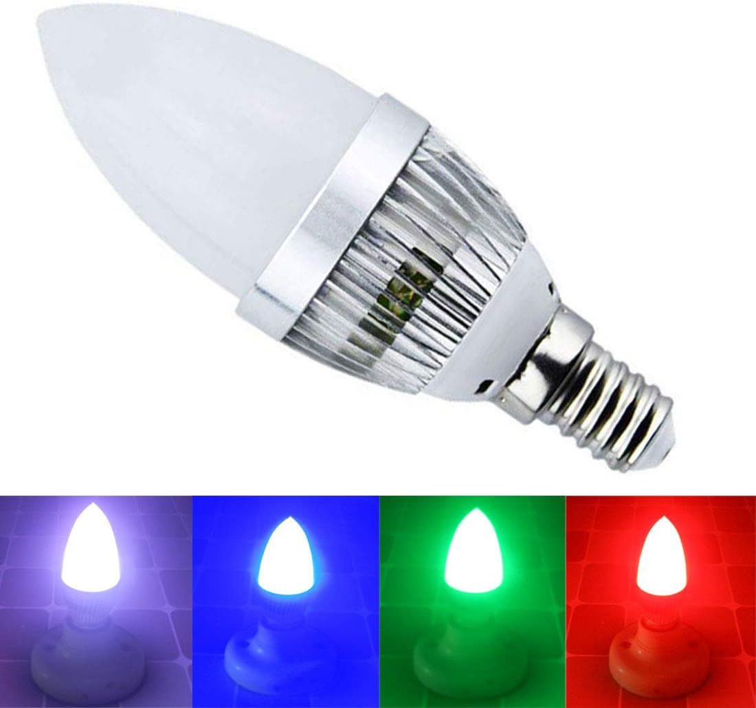 YAKAiYAL RGB E14 LED Candle Bulbs 16-Color Changing SES C35 Candle Light Bulb 4-Modes for Mood Ambiance Lighting (2-Pack) - Image 4