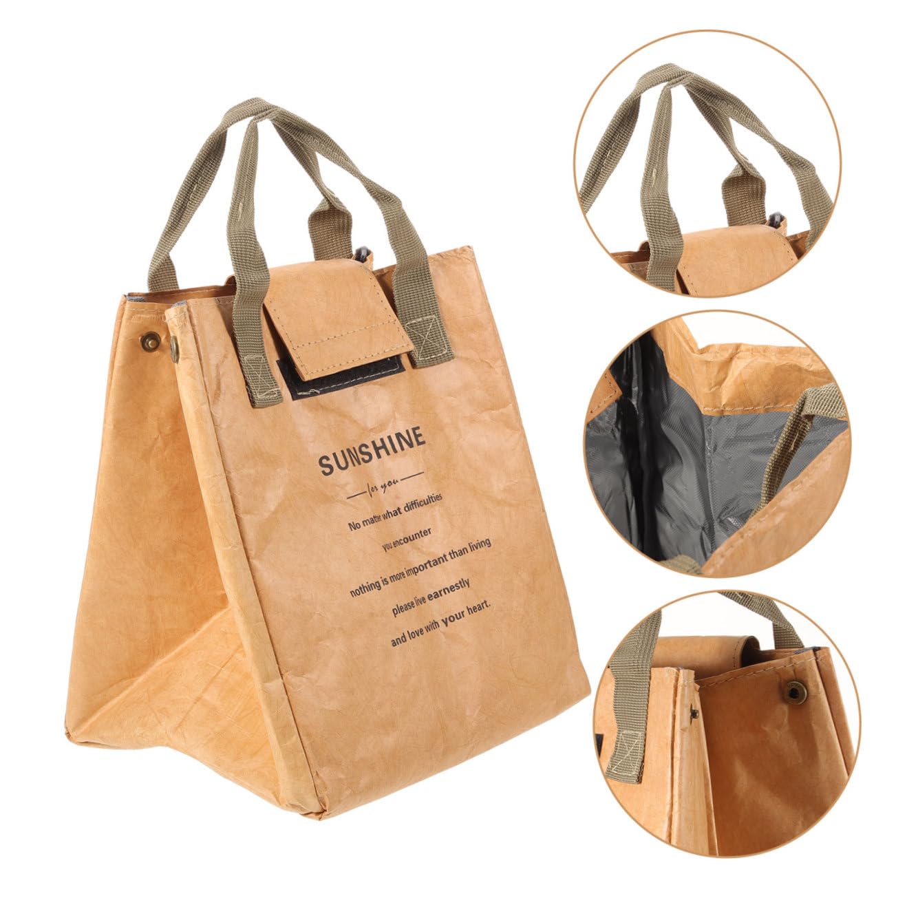 IMIKEYA 5stücke Isolierte Lunch Tote Bag Aus Kraftpapier Mit Aluminiumfolie Tragbare Und Langlebige Brotdose Für Büro Und Picknick Für Erwachsene