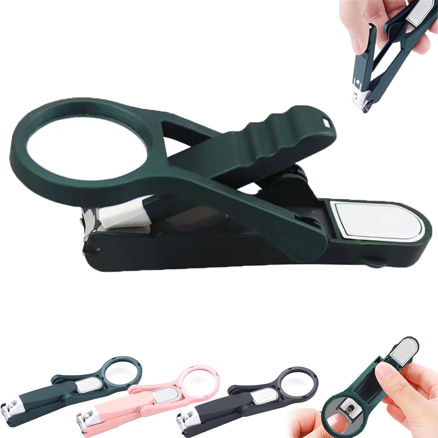 Portable Nail Scissors with Magnifying Glass, Nail Clipper