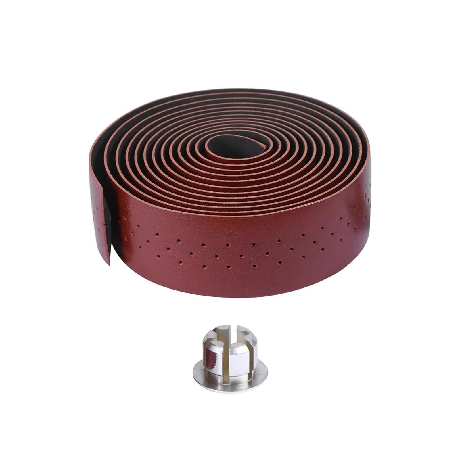 Guidoline Moto 1 Ensemble Ruban Guidon Vélo En PU Absorbant Les Chocs, Sangle Poinçonnage Marron Pour Le Cyclisme Plein Air Sur Route Montagne(Brown)