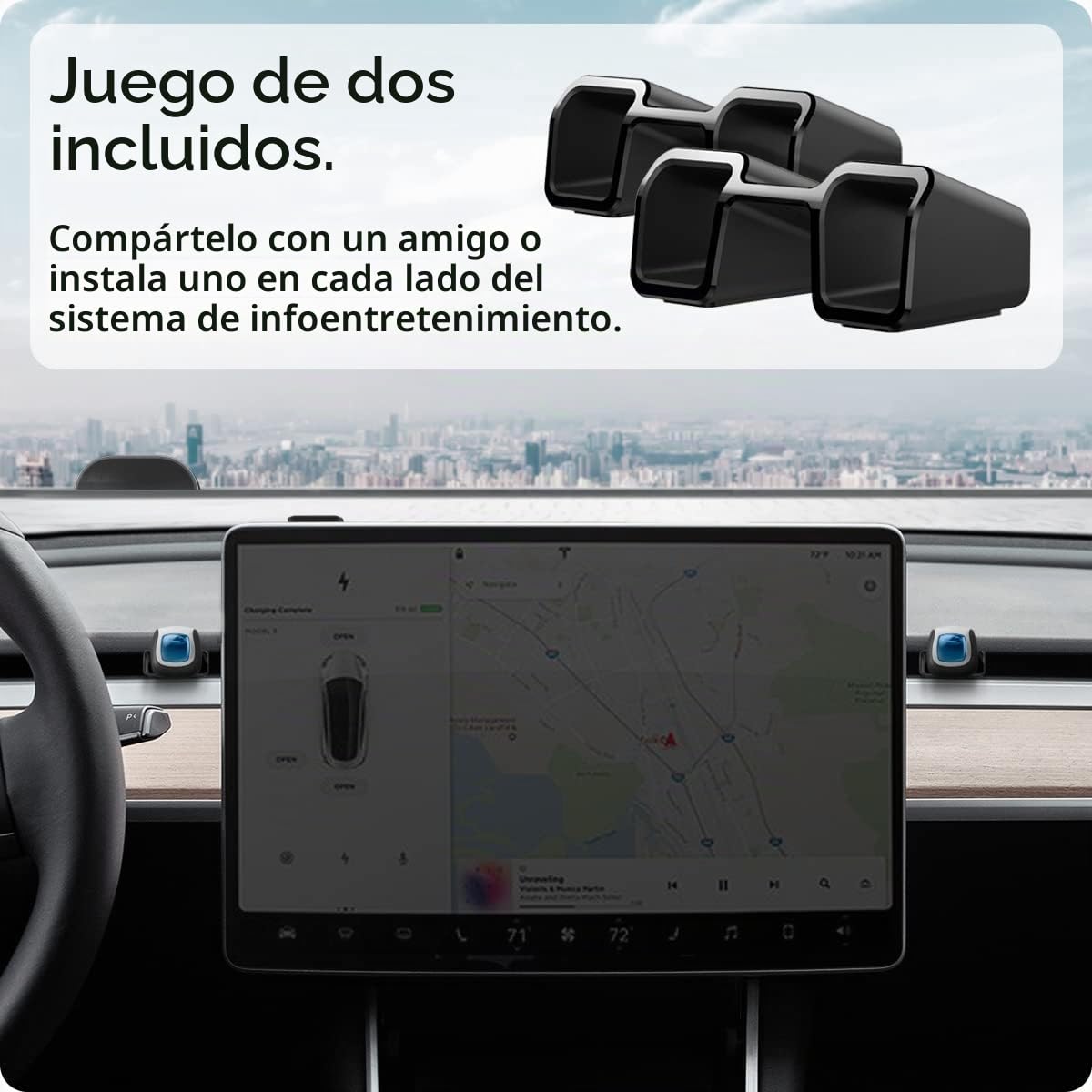 Spigen Adaptador de Ambientador Diseñado para Tesla Model 3 2021-2023 e Y Airvent (el ambientador se vende por separado) | Model Y (~2024) y Model 3 (2021-2023), soporte de ventilación con adhesivo seguro, accesorio para Tesla - Lote de 2