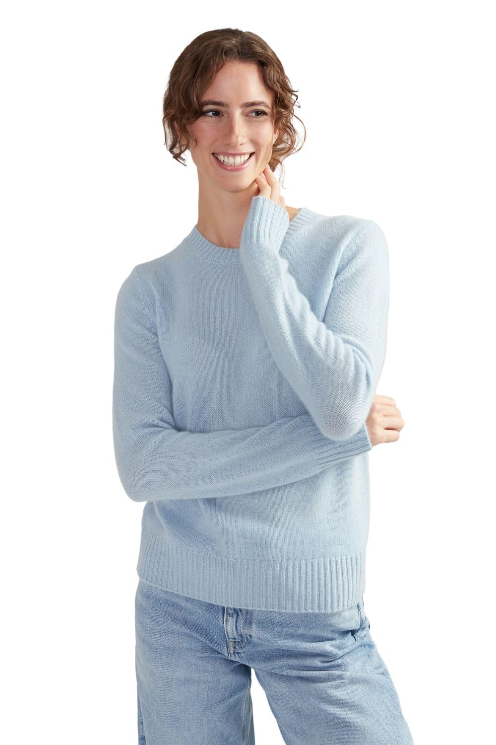 Style Republic Womens 100 Pure Cashmere Long Sleeve Crew Neck Sweater - Soft Warm and Stylish Winter Knit