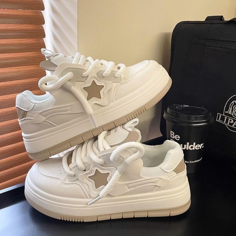 Star Shoes Chunky Sneakers Cute Colorful Platform Laces Up Athletic Streetwear for Women for Sports and Hiking Comfort Slip-Resistant2