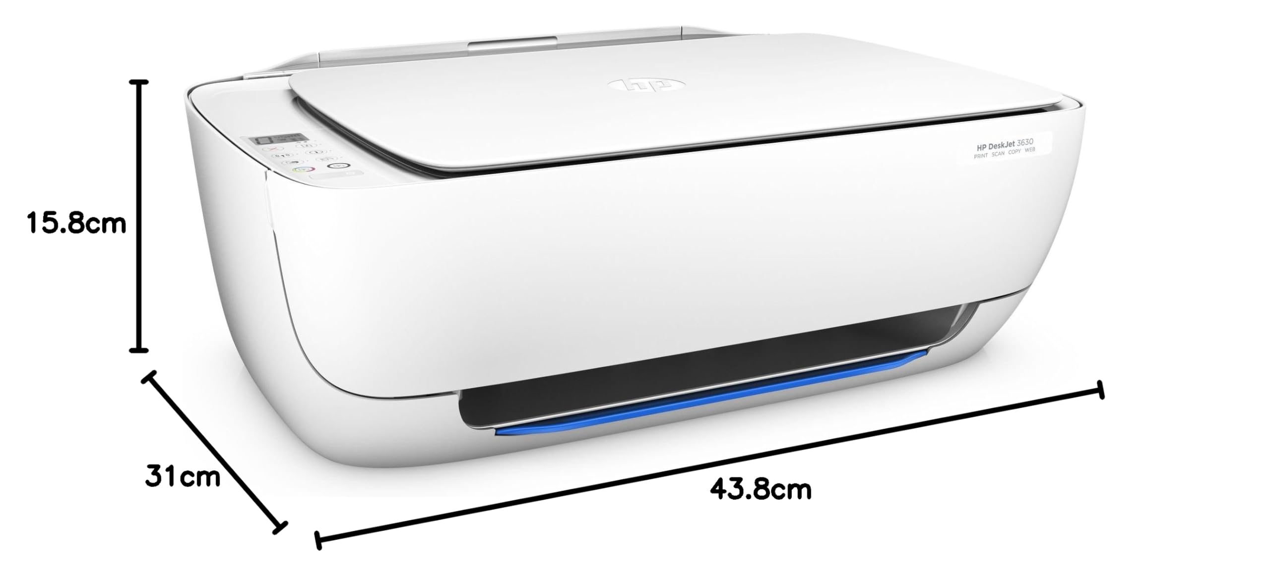 HP K4T99B#BEK Deskjet 3630 All-in-One Multifunktion Drucker weiß