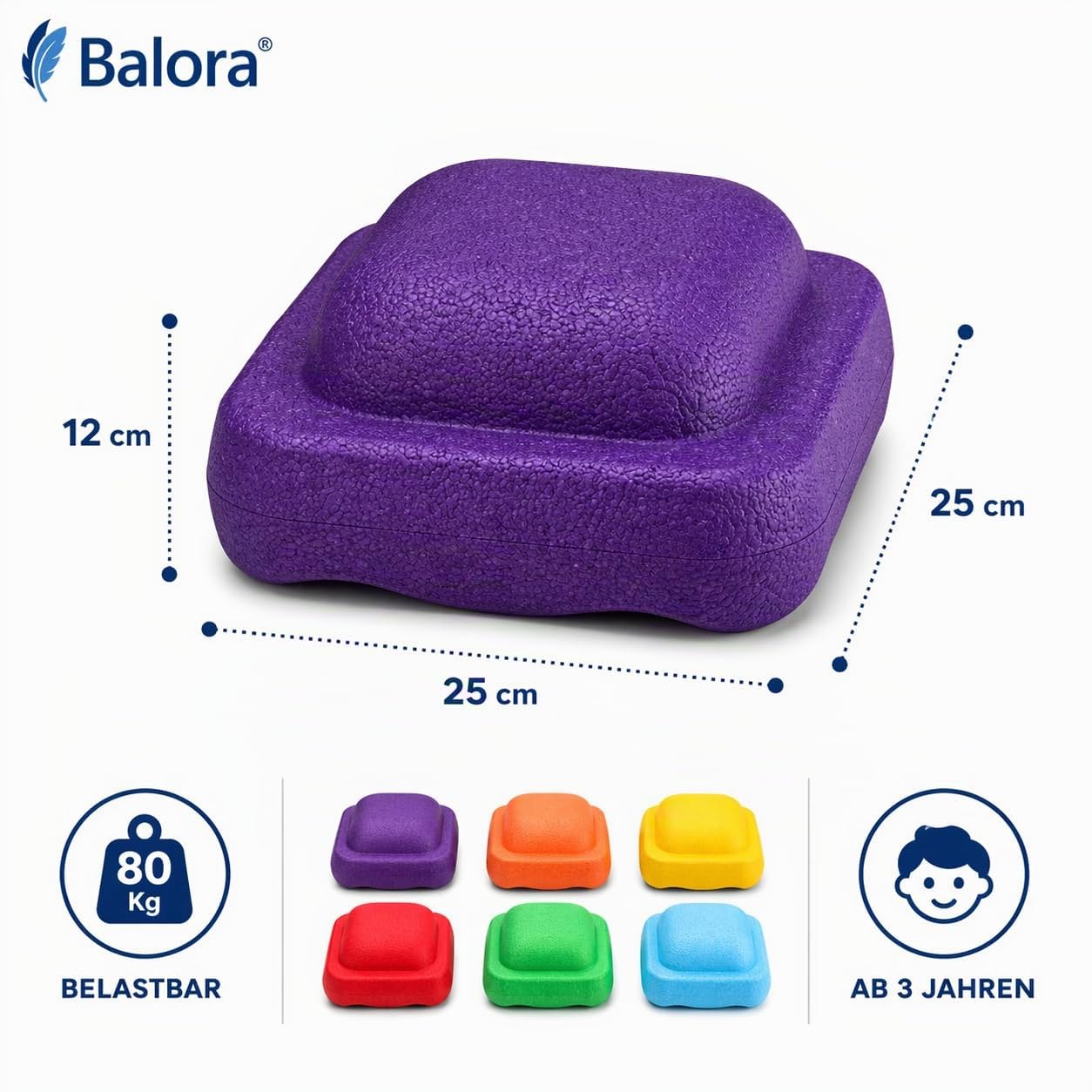 Balanciersteine für Kinder – 6er-Set aus formstabilem EPP, kein Hartplastik – Balance Steine für Gleichgewicht & Koordination – Indoor & Outdoor – ab 3 Jahren – bis 80 kg – Geschenkidee