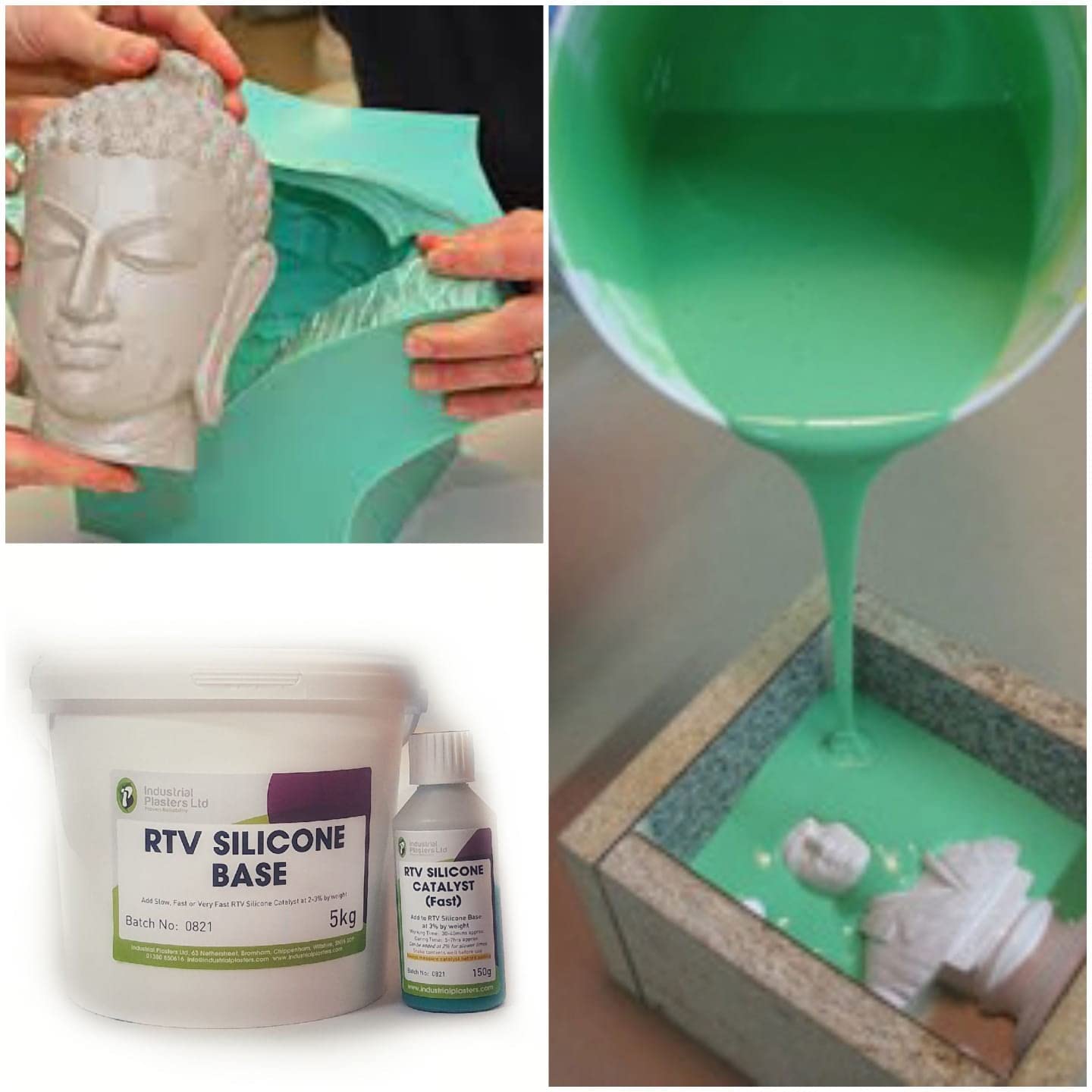 Buy Silicone Rubber Moulding Kit 5kg Base & Catalyst, Green RTV Silicone, Cold Pour, for Mould