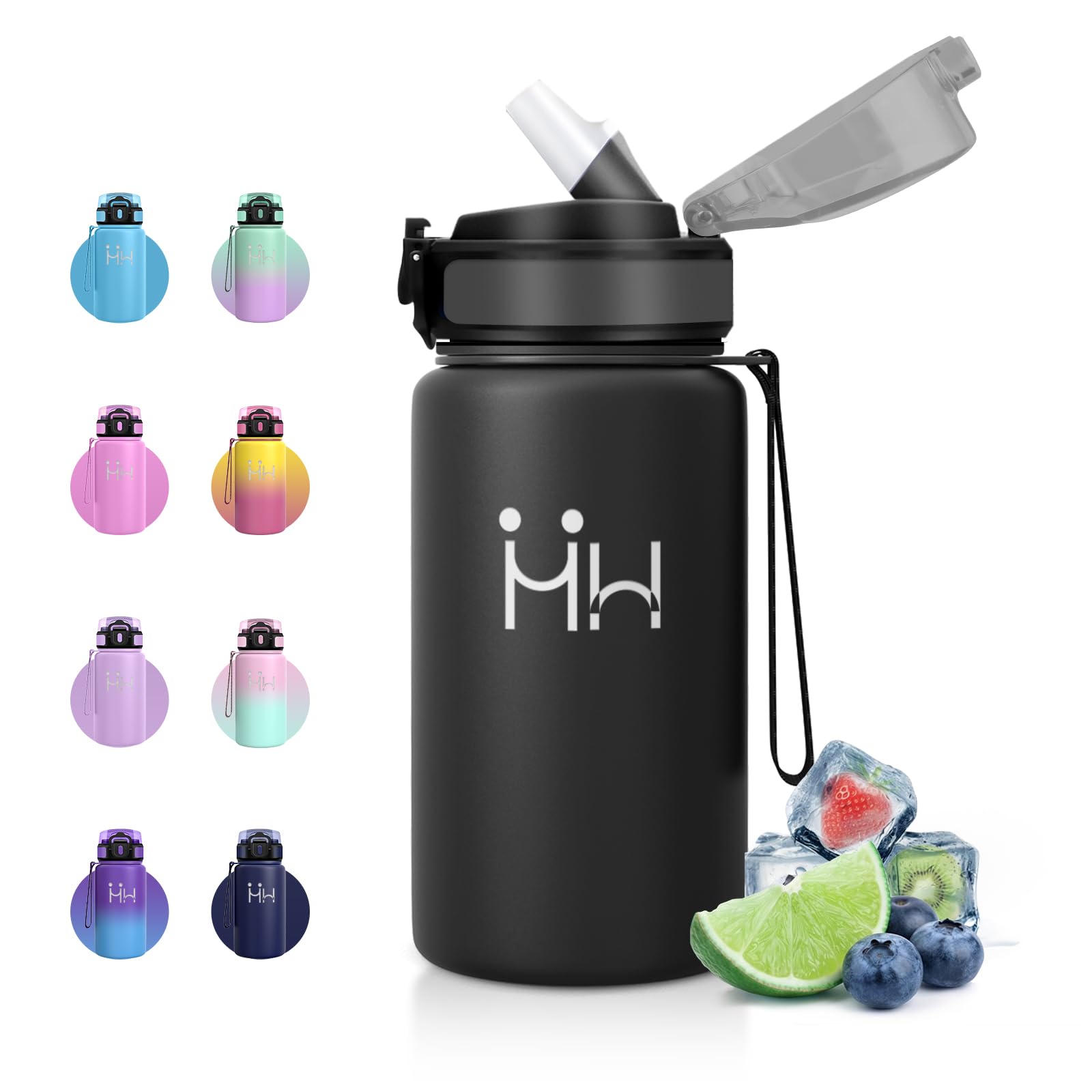 JAPORIA 500ml Insulated Water Bottle Leak Proof with Straw, BPA Free, Gym Water Bottle for Camping, School, Office
