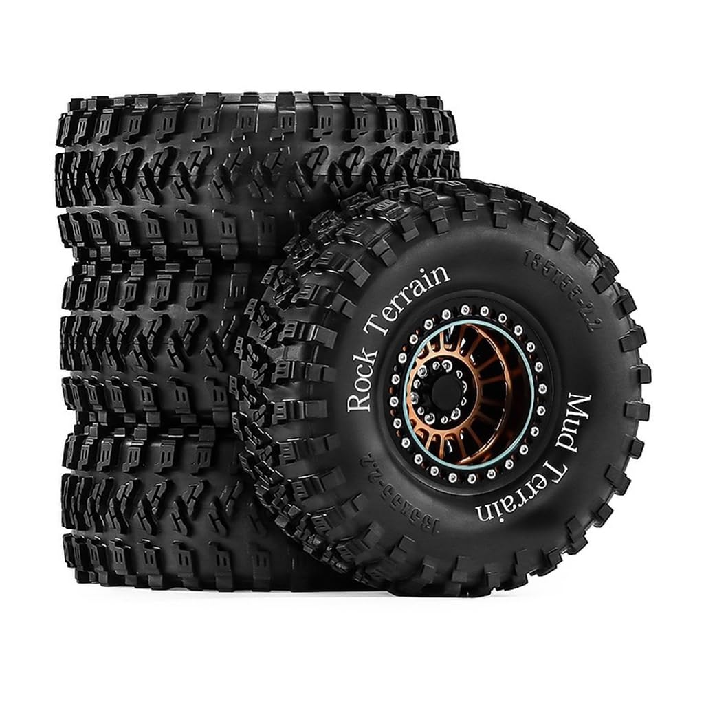 4 szt. 5.1 cm stop aluminium Beadlock opony felgi 135 x 55 mm piasta sześciokątna 12 mm RC części do 1/8 1/10 CROSSRC Yikong AXIAL SCX10 TRAXXAS TRX4 MJX H8H Crawler RC Car (brązowy)