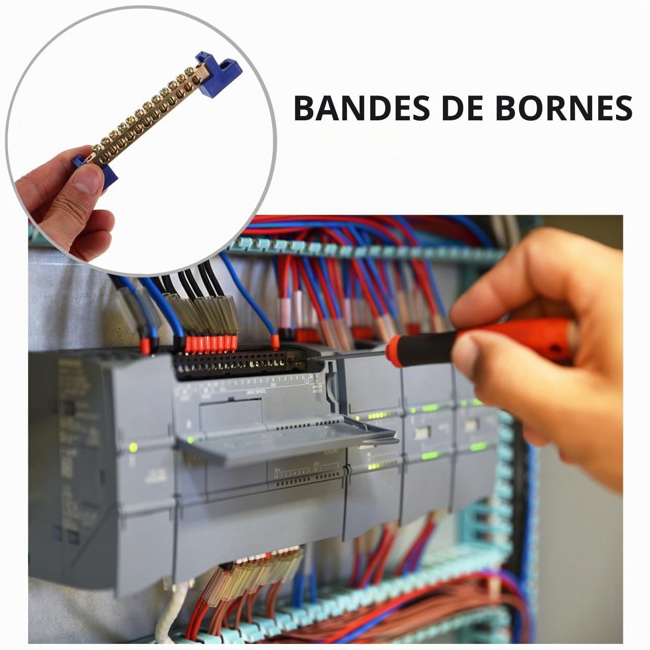 OSALADI 4pièces Barrette Terre Cuivre Borne De Mise à La Terre Pour Boîtier De Distribution Électrique Avec Isolation Et Vis De Fixation Utilisation Sécurisée Distribution Et Équipement in