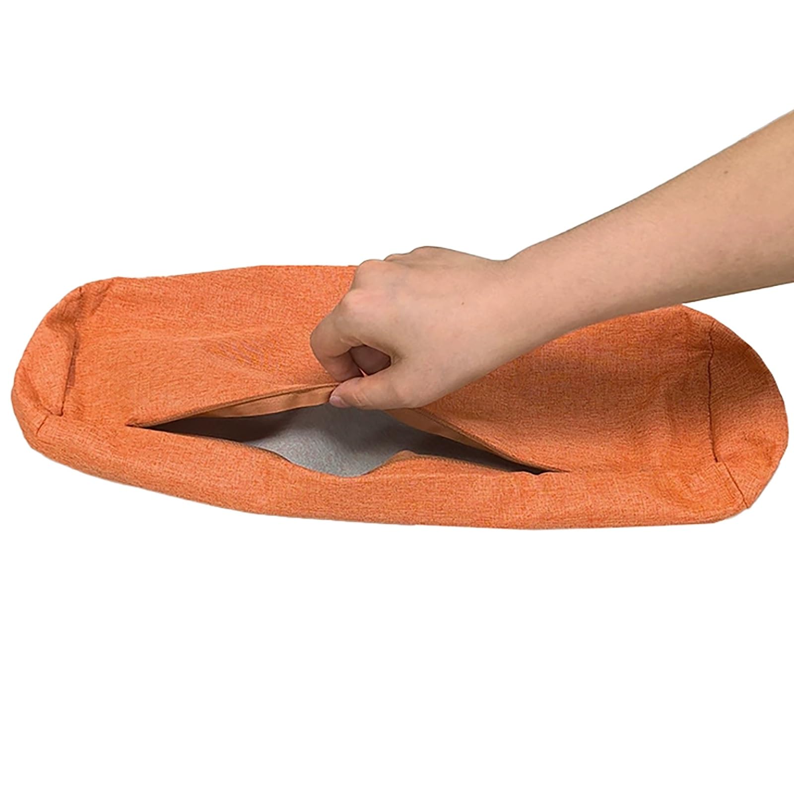 MSNCS Round Cervical Neck Roll Pillow Cover Linen Cervical Pillowcase Cylindrical Bolster Pillow Cover With Zipper For Cylindrical Cushion (Pillow Cases Only)(Orange,15cmx40cm)