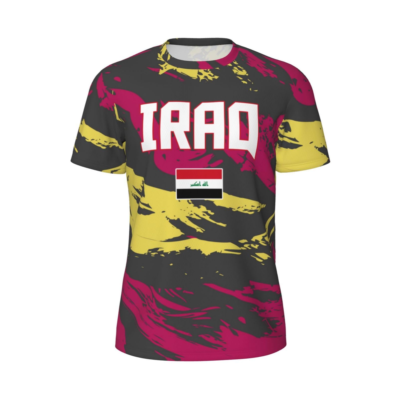 DABOYOZHZH Iraq Flag Cool Iraqans (90) Sports Jersey Mesh T-Shirt 3D Print for Running Cycling Soccer Tennis Fitness Climbing Shirts