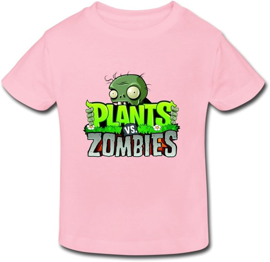 FANNGBABY Kid's Toddler Plants Vs Zombies Logo Age 2-6 T-shirt Pink 3 Toddler