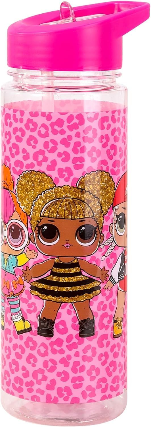 Top Linen (NW) Ltd LOL Surpries 650ml Kids Water Bottles with Straw, Back to School Supplies Girls Water Bottle - Surpries Water Bottle For Girls Pink.
