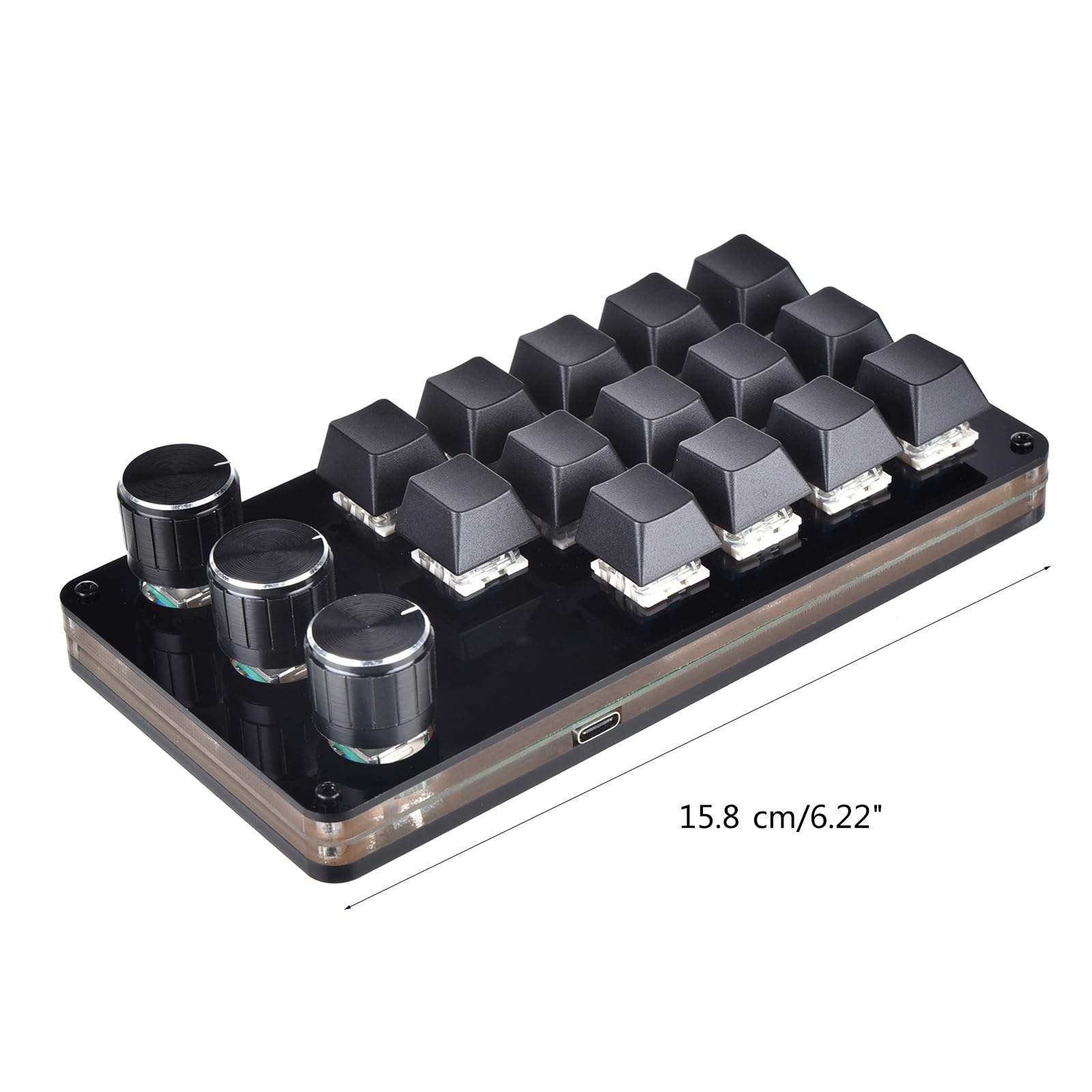 Clavier mécanique Clavier 14 Touches avec Conception à 3 Boutons Clavier programmable Professionnel pour Les Jeux programmables