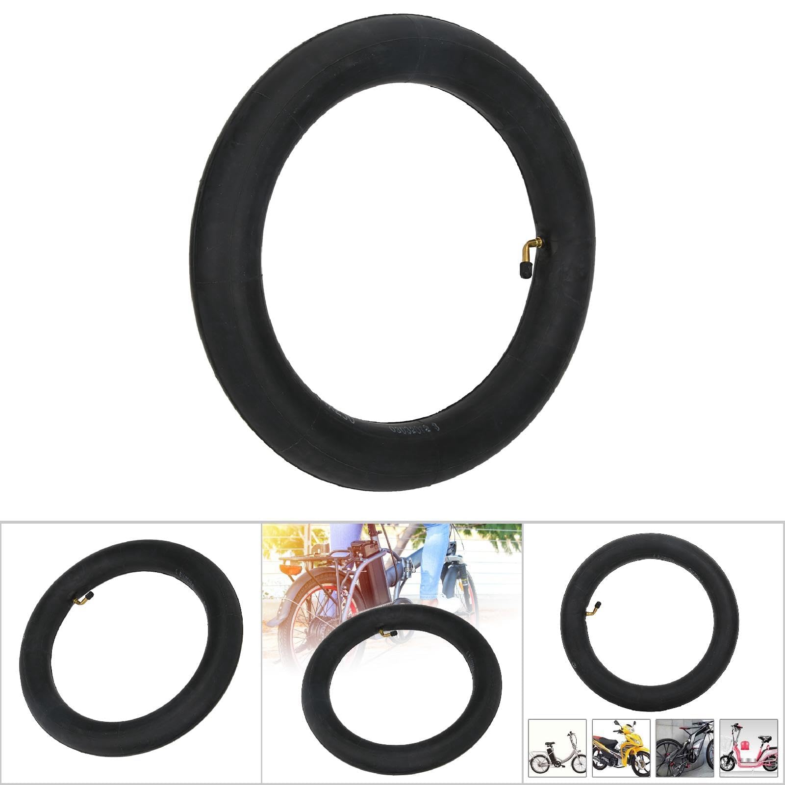 Tubi per biciclette elettriche, tubi per bicicletta in gomma butilica, tubi interni per pneumatici elettrici con accessori di ricambio per scooter elettrici