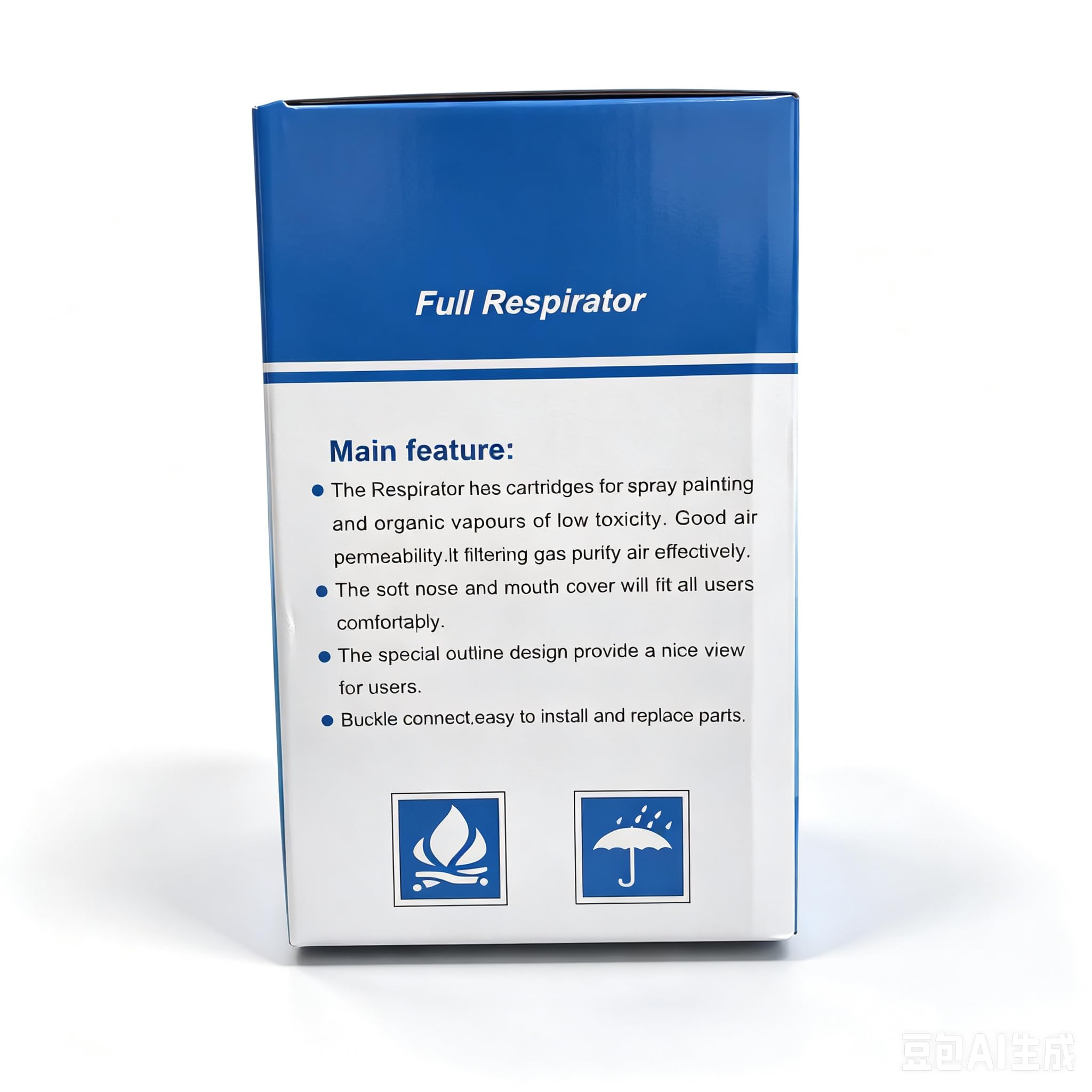 Masque respiratoire intégral avec filtre à charbon actif de 40 mm, filtres 6001CN, pour gaz, poussière, peinture aérosol et produits chimiques (masque + 40 mm + 6001 + 10 filtres)