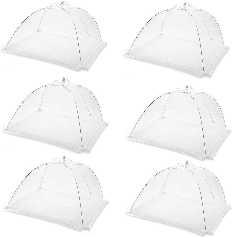 6 Pack | Food Cover Tents by WellanWares | Reusable Fly Screens for Indoor and Outdoor Use | 16 Inch | Premium Mesh and Steel | Keep Flies and other Bugs out of your Food