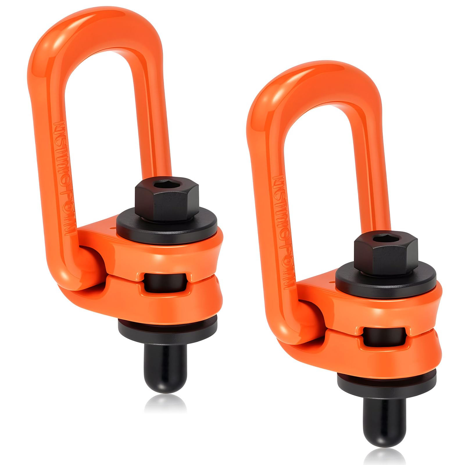 Flutesan 2 pernos de ojo M12 x 18 de rosca métrica resistente, 1 tonelada de capacidad, anillo de elevación de acero de aleación de grado 80, rotación de 360°, hardware de aparejo para grúa