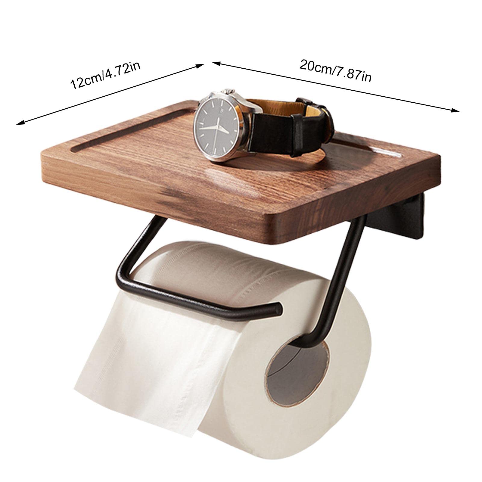 Legno portarotolo carta igienica ripiano legno supporto per carta igienica