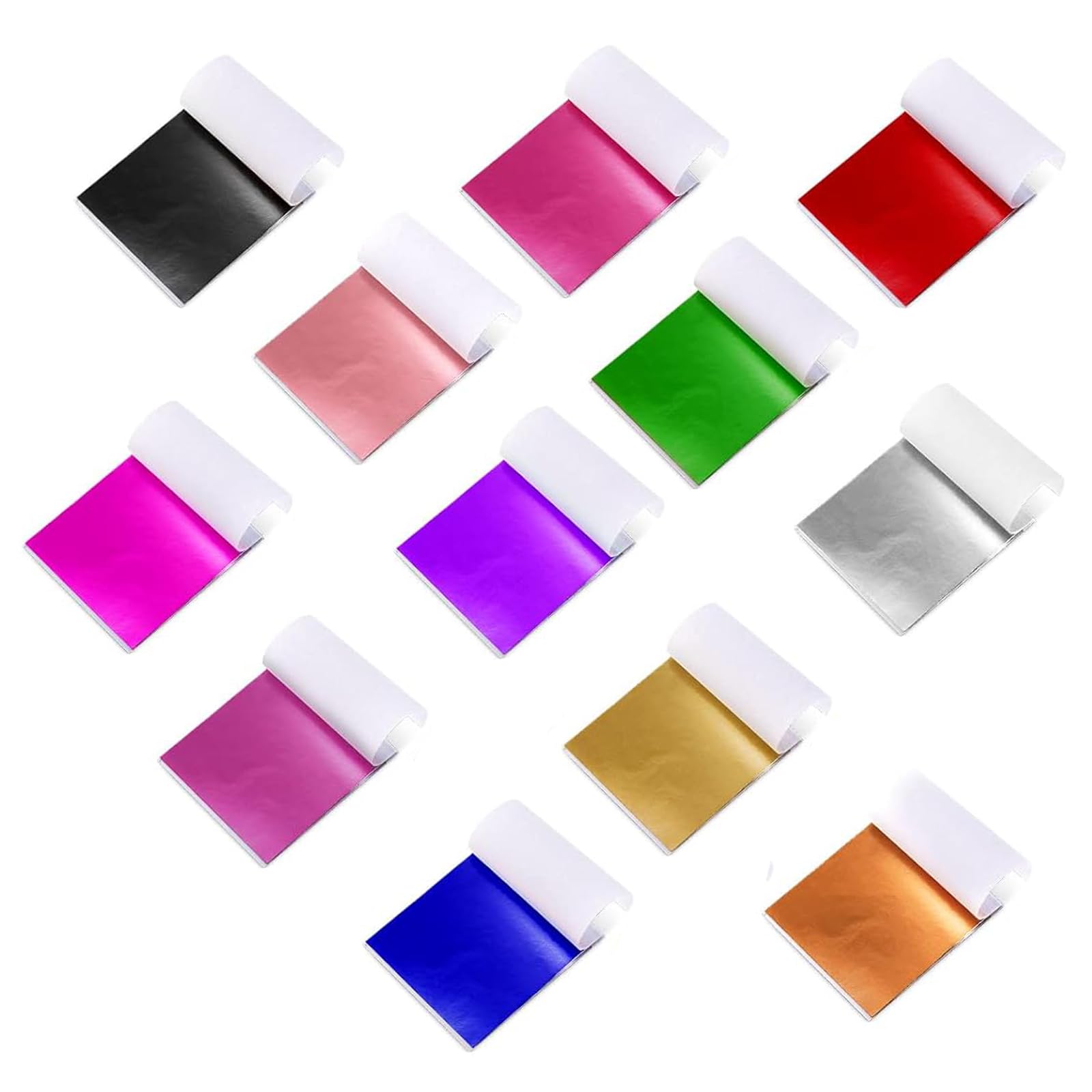 240 Sheets Gold Leaf Sheets, 12 Color Gold Leaf, Foil Paper for Bakery Pastry Beauty Routine Makeup