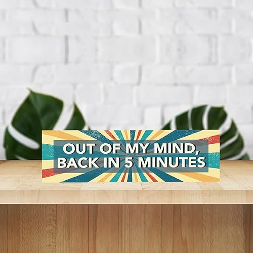Miniatura 3 de Andaz Press Funny Office Desk Plate, Out of My Mind Placa de acrílico para el hogar, escritorio, gerente, jefe, trabajo, compañero de trabajo,