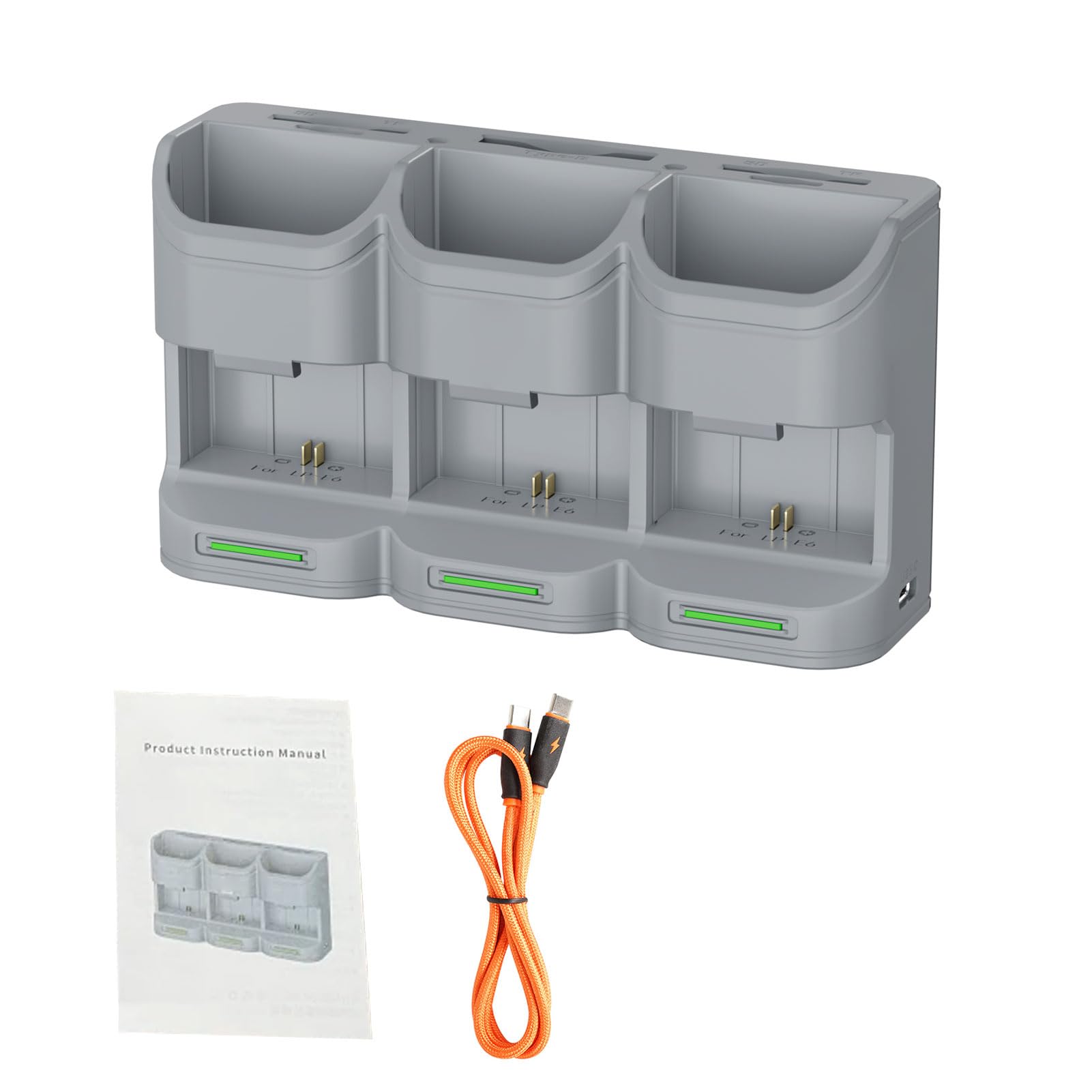 Custodia per Caricabatterie, Protezioni per Circuiti Quadrupli, Carica Contemporaneamente 3 Batterie Custodia per Batterie Multi Slot per Fotocamera, Scatola di Ricarica Portatile con