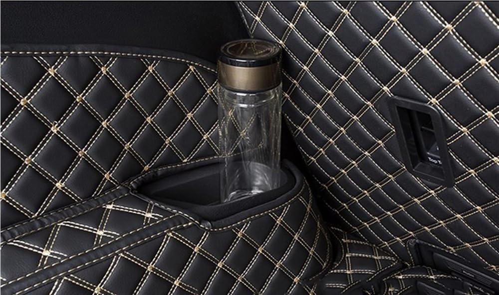 Per Q7 7 Seater 2022 PU Tappeto Bagagliaio | Veicolo Bagagliaio Tappetini Waterproof Liners Bagagliaio Tappetini Protezione Copertura Auto Accesorios(Black Red 1pcs)