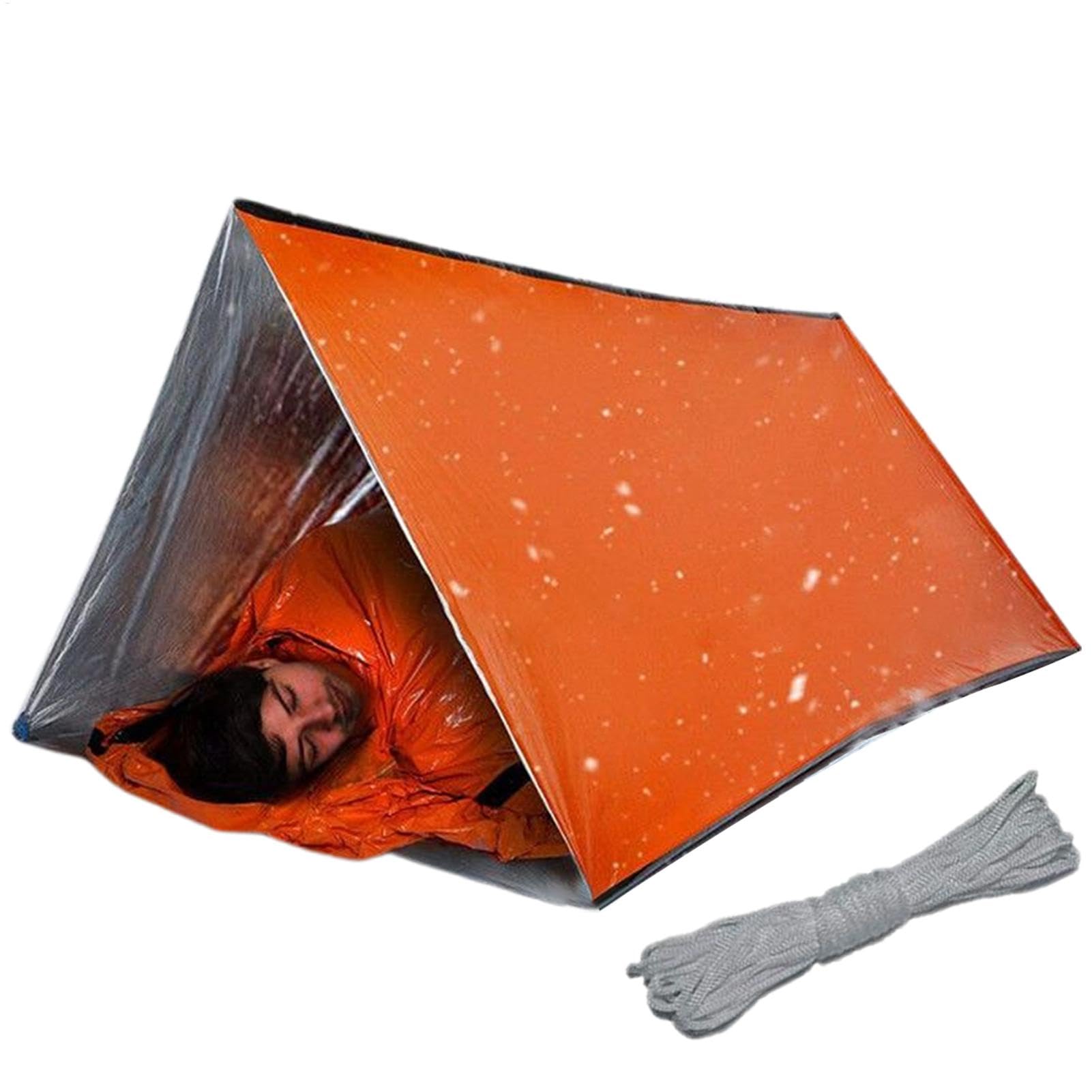 Notfallzelt für 2 Personen aus Wärmeisolierender Alufoliem, Urban Survival Technology Notfallzelt: Notfall- für 2 Personen, Ultraleicht, hitzeabweisend, kältedämmend, Survival Life Tent • 2 Sport & Freizeit