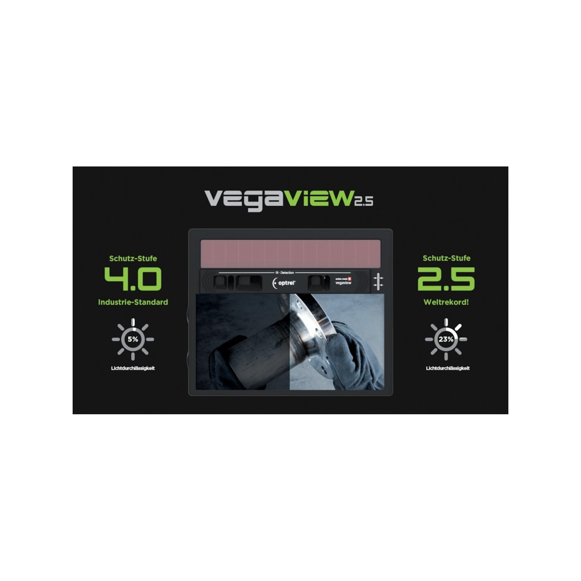 Optrel Vegaview 1006.600 Casque de soudage Noir non laqué