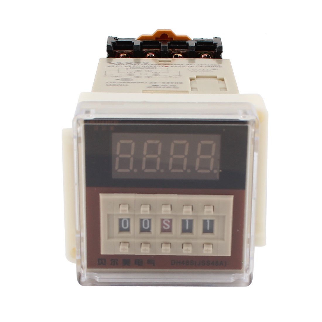 Zhwtisnpe One Color Dh48s-2Z Lcd Display Digital Time Relay 0.01S-99H99m Ac 380V W Socket