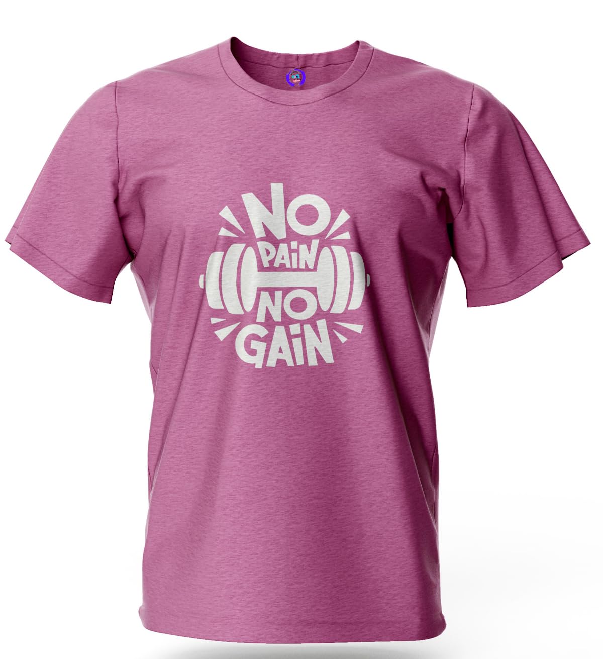 On Trend Round Neck Half Sleeves Regular No Pain No Gain Textograph Printed T-Shirt Unisex Tshirt for Mens and Womens