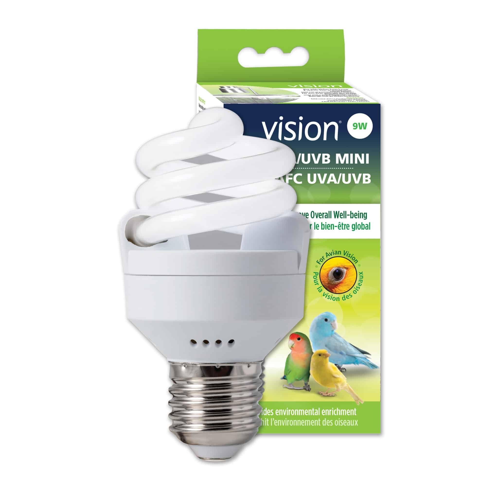 Vision Mini Hari UVA/UVB Compact Fluorescent Bulbs for Birds 9W