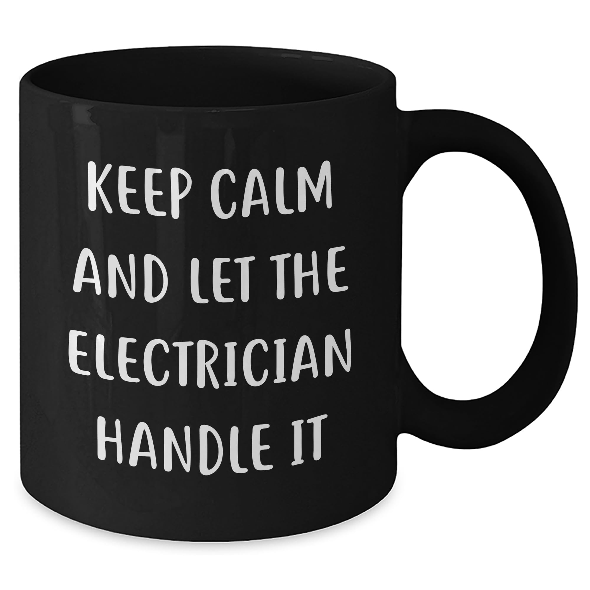 Keep Calm and Let the Electrician Handle it Gifts for Electrician Men Friends, Funny Electrician Black Coffee Mug, Electrician Christmas Unique Gifts from Family