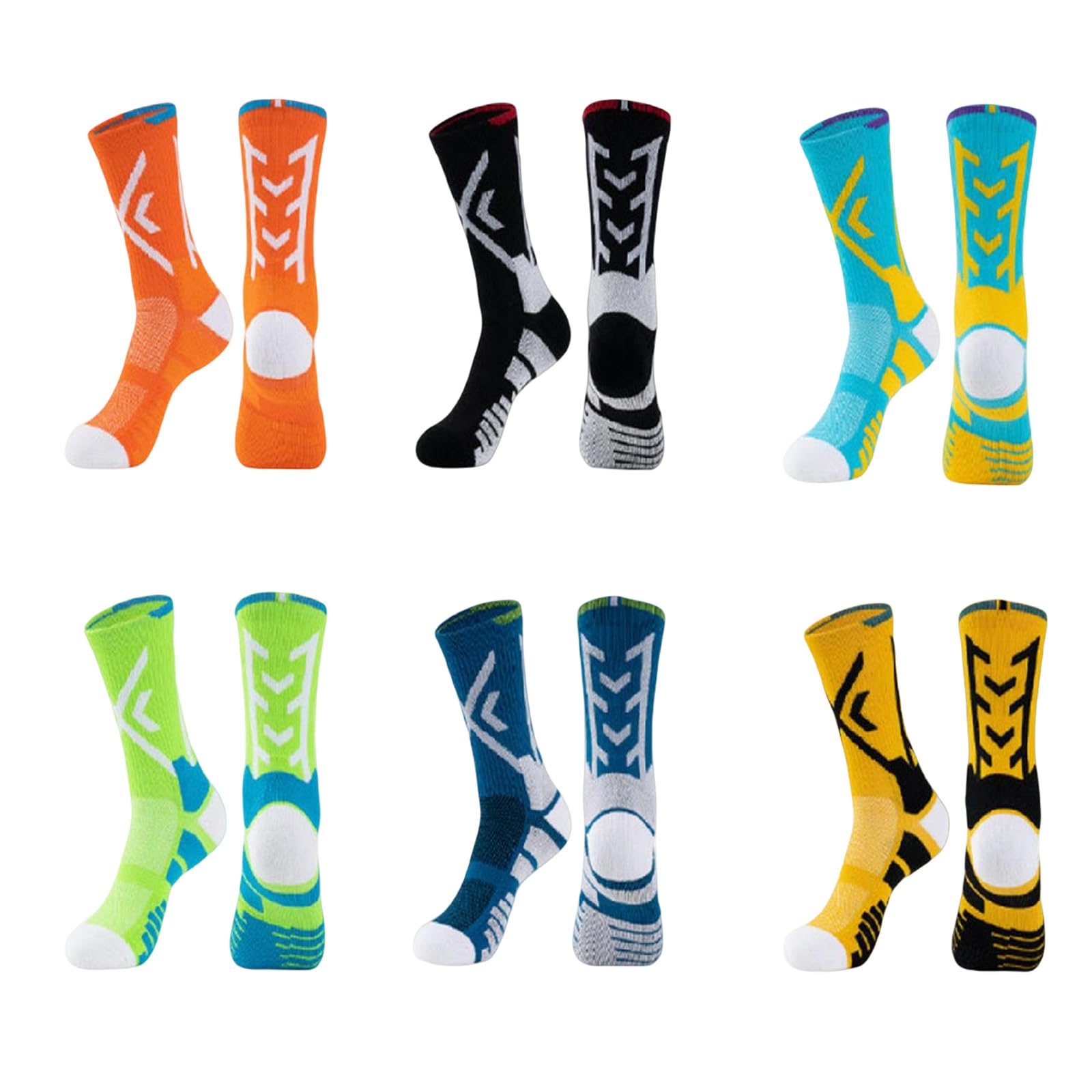 Calcetines Hombre Calcetines Masculinos Calcetines Deportivos De Baloncesto Sin Costuras Y Femeninos Adecuados para Correr, Ciclismo, Remo Y Fitness-6 Pares